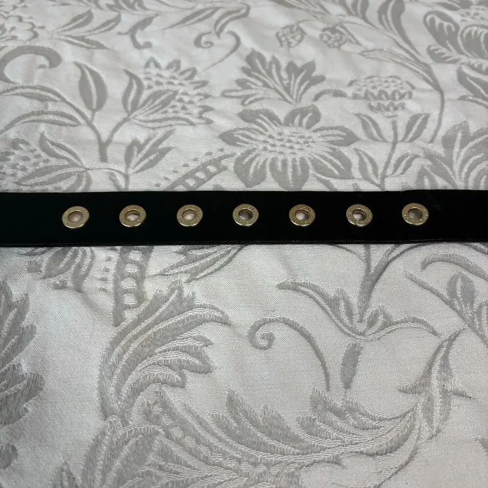 JUICY COUTURE Faux LE Belt Blk Sz M Retro Y2K Dark Fairy Core Witchy Biker Edgy